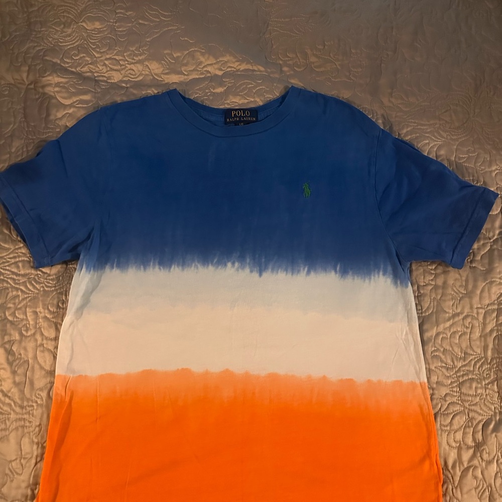 Polo by Ralph Lauren Blue and Orange Short Sleeve Tee